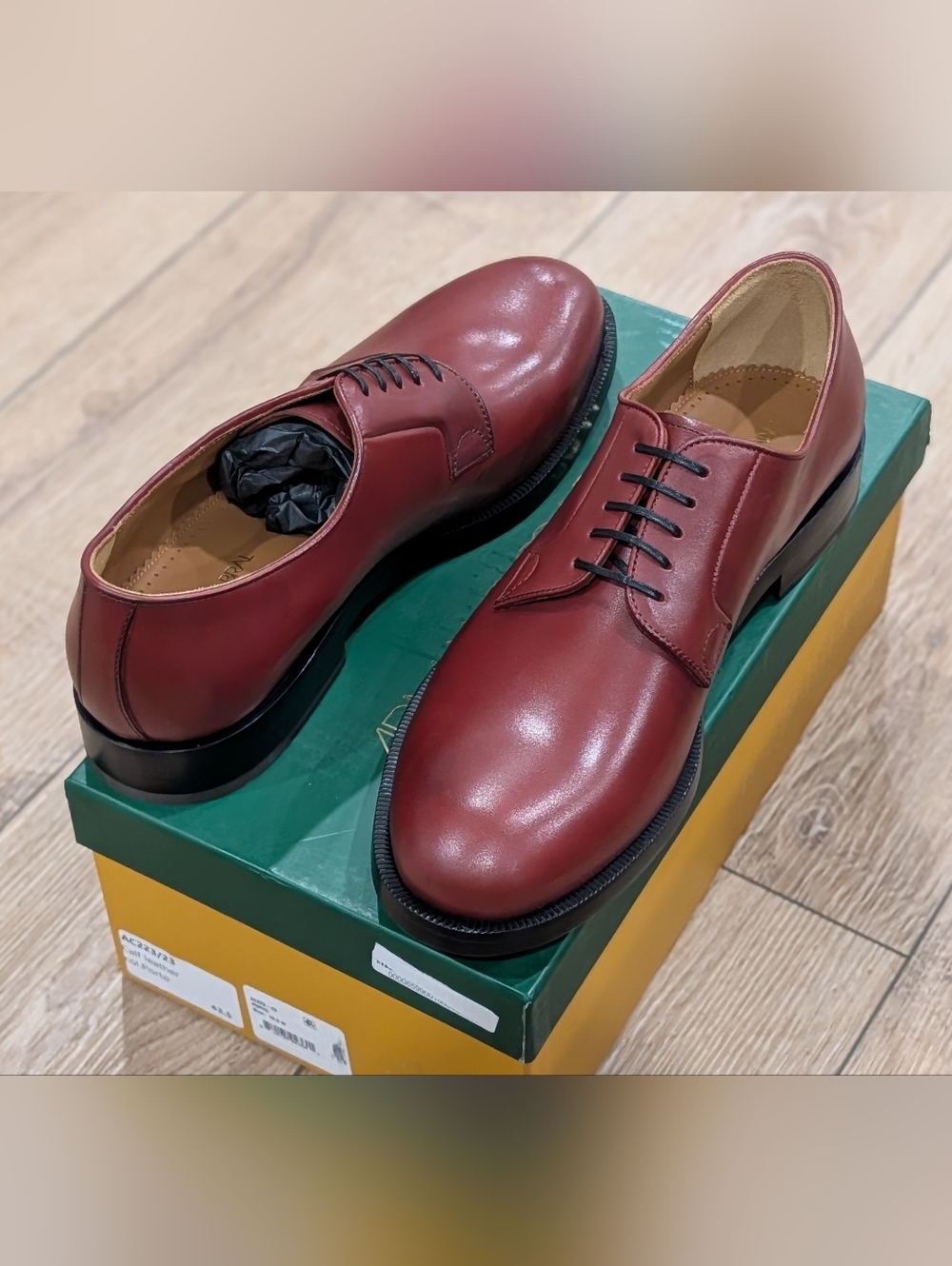 $490 Mens ARMANDO CABRAL "Gabu" Leather Derby Dress Shoes Porto UK 9.5 US 10.5